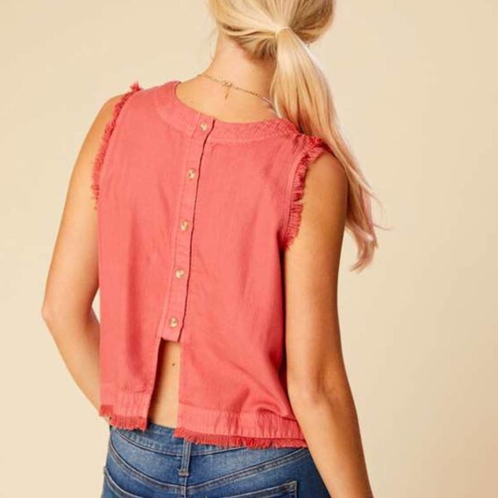 ALRT'D STATE Red Briar Button Back Tank Size Small - Picture 2 of 14